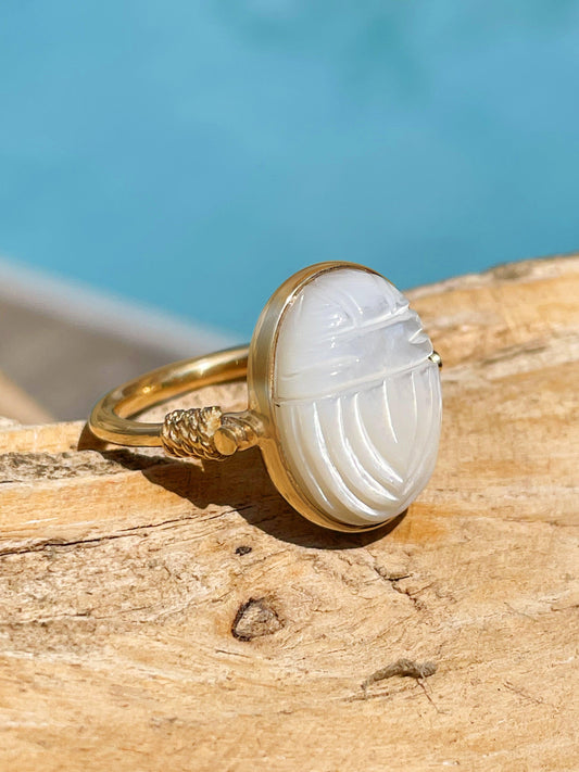 Bague dorée Or jaune 18k assemblée de Nacre - Maison Di Giorgio